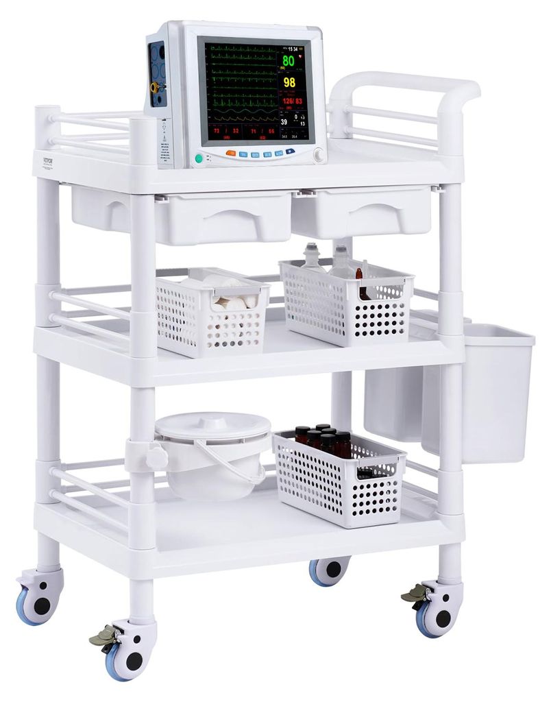 VEVOR laboratórny vozík s 3 úrovňami, laboratórny vozík s 3 Obrázok produktu 