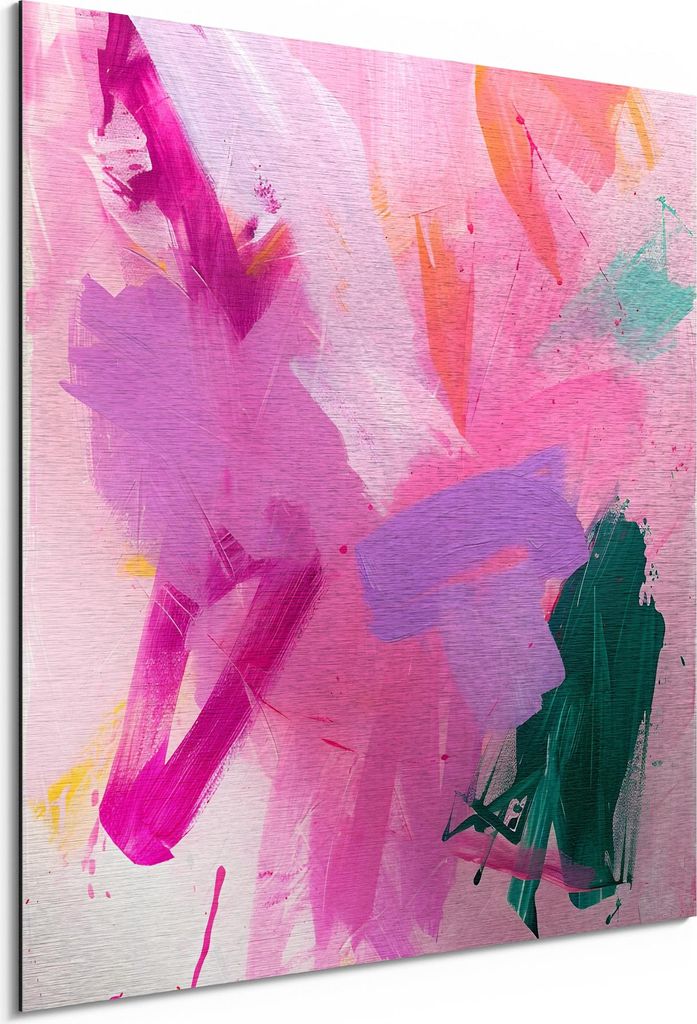 DEQORI Alu-Dibond Bild Silber 30x30 cm 'Acryl-Ekstase' Wandbild Metall dünn Design