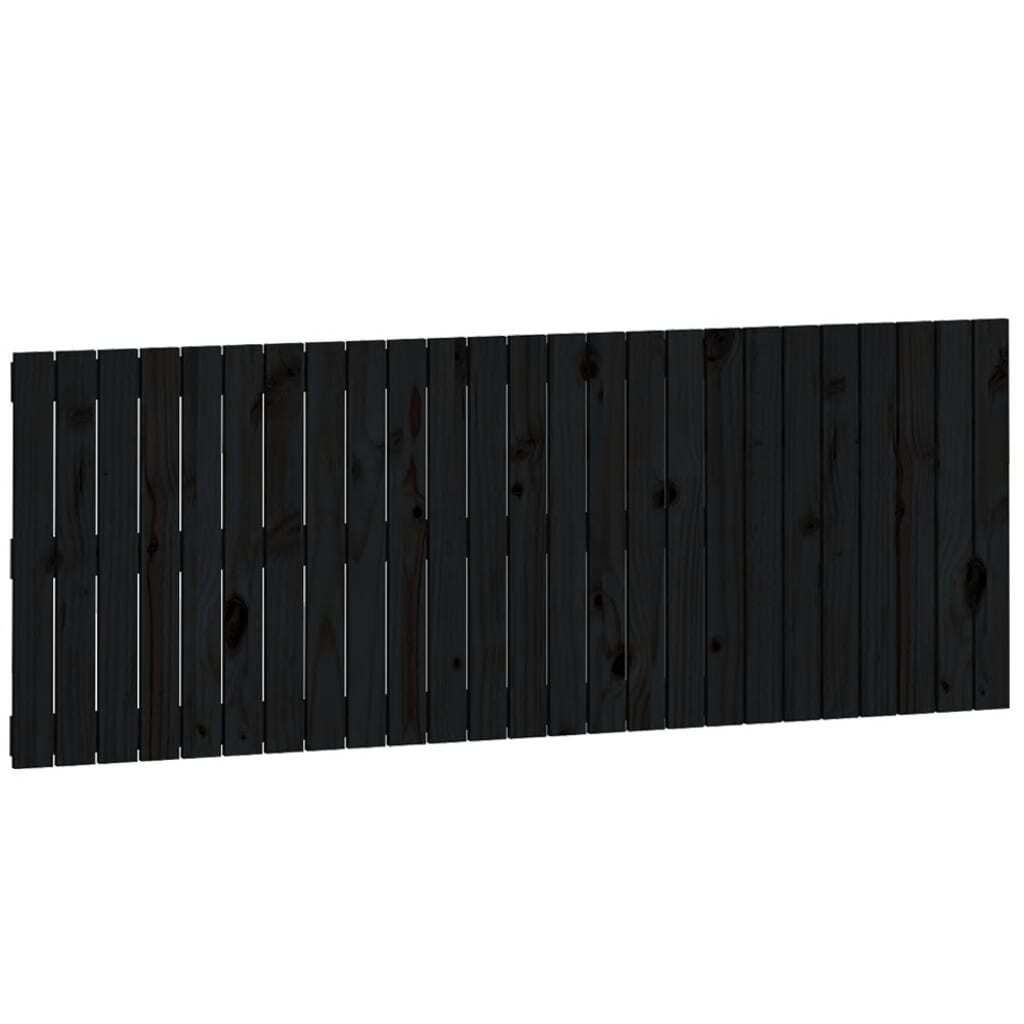 Wand-Kopfteil Schwarz 159,5x3x60 cm Massivholz Kiefer Produktbild 