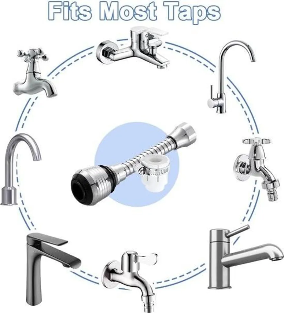 Extension de robinet de cuisine flexible avec deux modes de jet d'eau