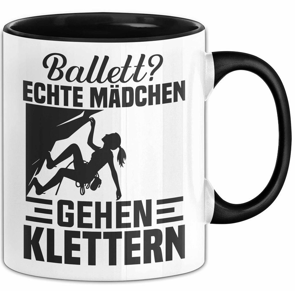 Kletterin Tasse Geschenk Frauen Ballett Echte Mädchen Gehen Klettern (Schwarz)