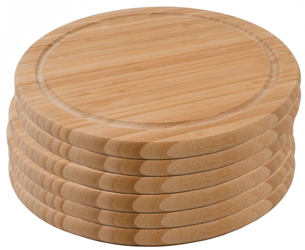 6er-Set Bambus Schneidebrett Frühstücksbrett Bambusbrett Produktbild 