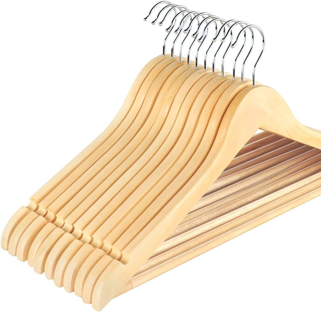 5 Kleiderbügel aus Echtholz, lackiert