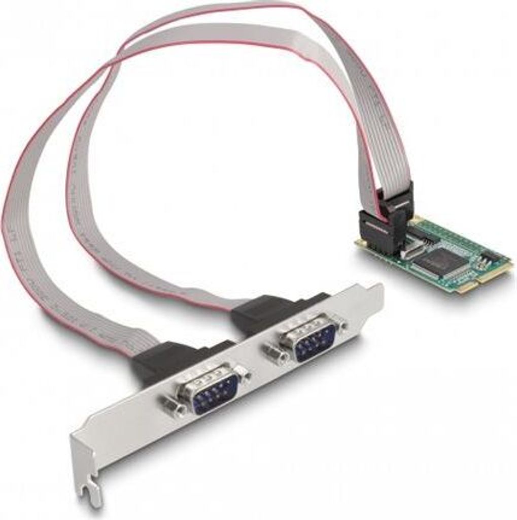 Delock Mini PCIe Karte full size zu 2 x Seriell RS-232 D-Sub 9 Pin