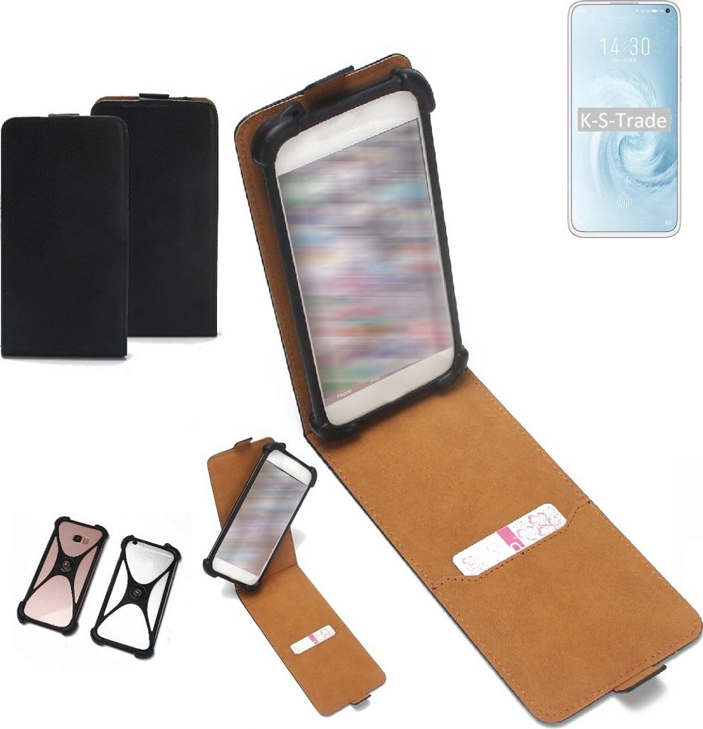 K-S-Trade Handyhülle Schutzhülle kompatibel mit Meizu 17 Pro Hülle Case Cover Flip Style Bumper schwarz 1x