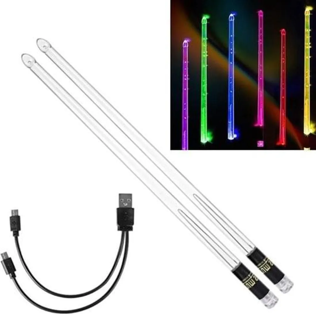 Baguettes LED 15 couleurs rechargeables en polymère PC haute densité