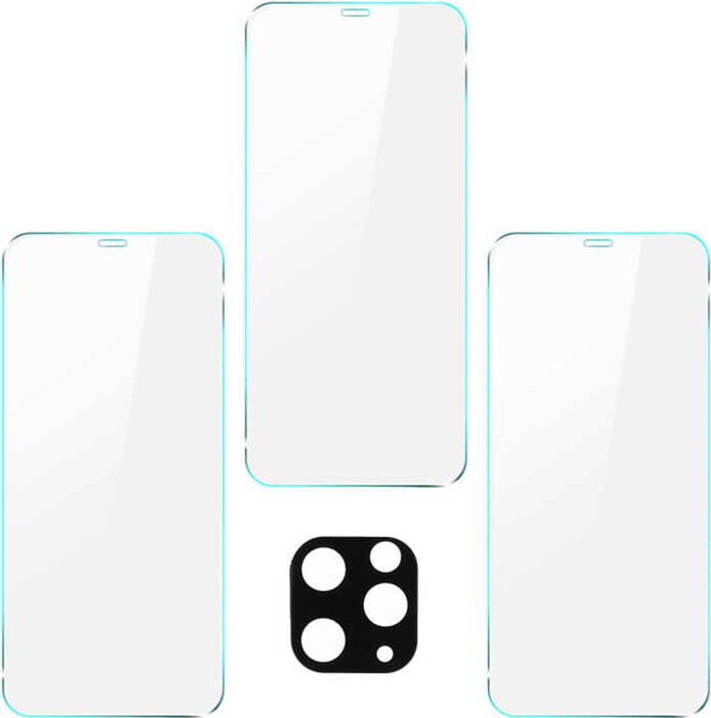 Bizon Glass Clear gehärtetes Glas - 3 Stück + Linse, iPhone 11 Pro Max