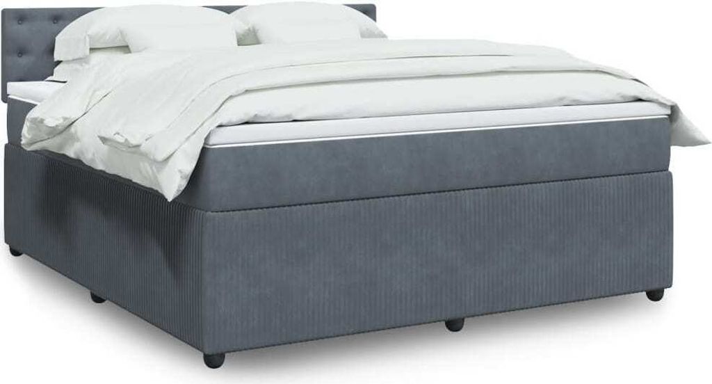Maison Exclusive - Boxspringbett mit Matratze Dunkelgrau 180x200 cm Samt