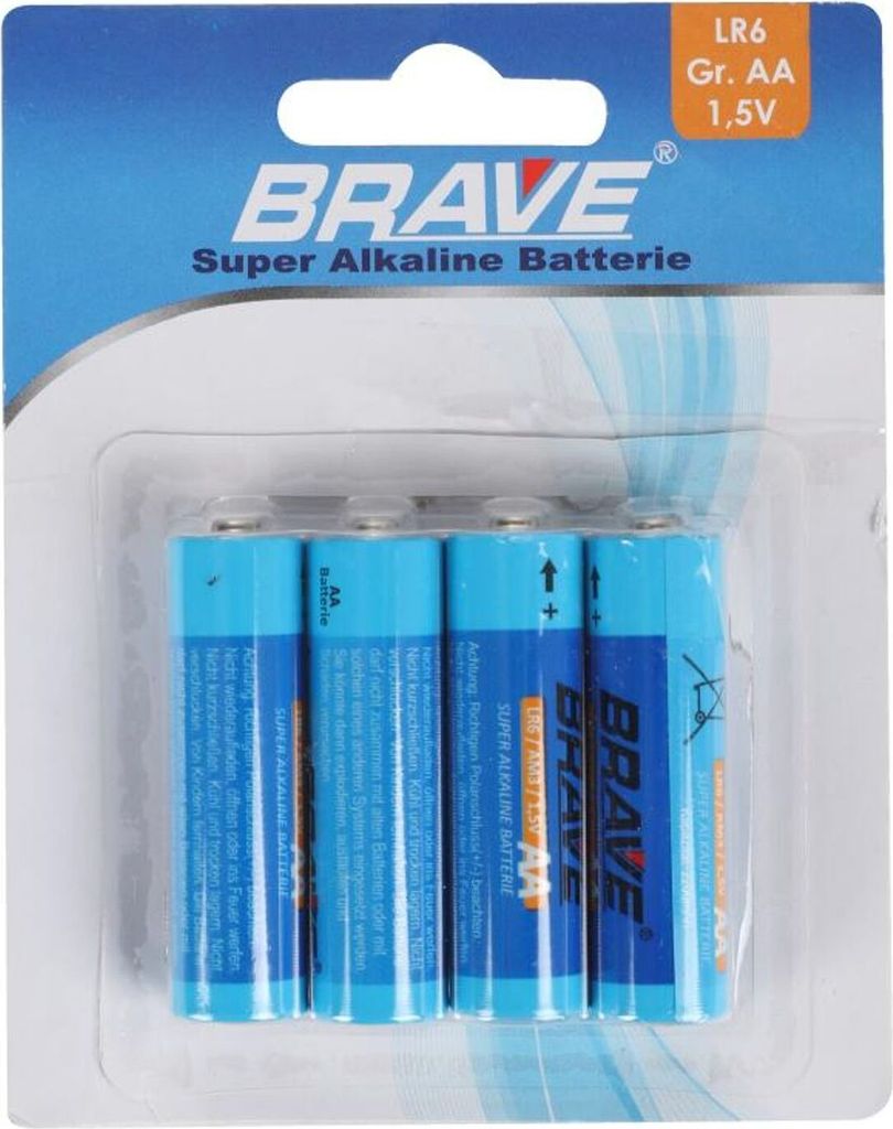 12x 4er-Set Brave Super Alkaline-Batterien LR6 AA 1,5V Großpackung 48 Stück