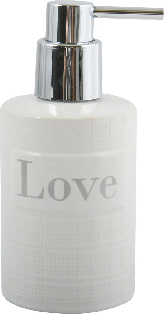 Dosatore Sapone Bianco MSV Love - Resistente e Facile da Pulire