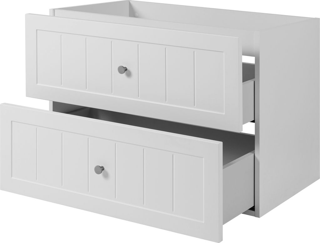 Waschbeckenunterschrank im klassischen Stil im klassischen Stil, weiß, 80 x 57 x 46 cm