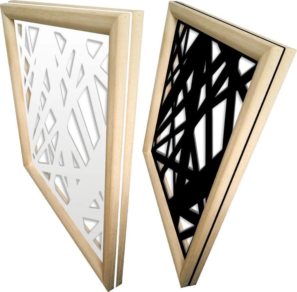 Panneau DIAGONAL LARGE - Modules décoratifs bois et PVC 48x48 cm blanc - 2