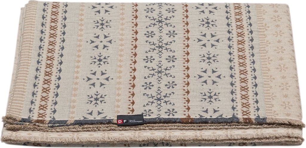David Fussenegger Wohndecke Lino 'Nordische Bordüre' 135 x 200 cm Beige