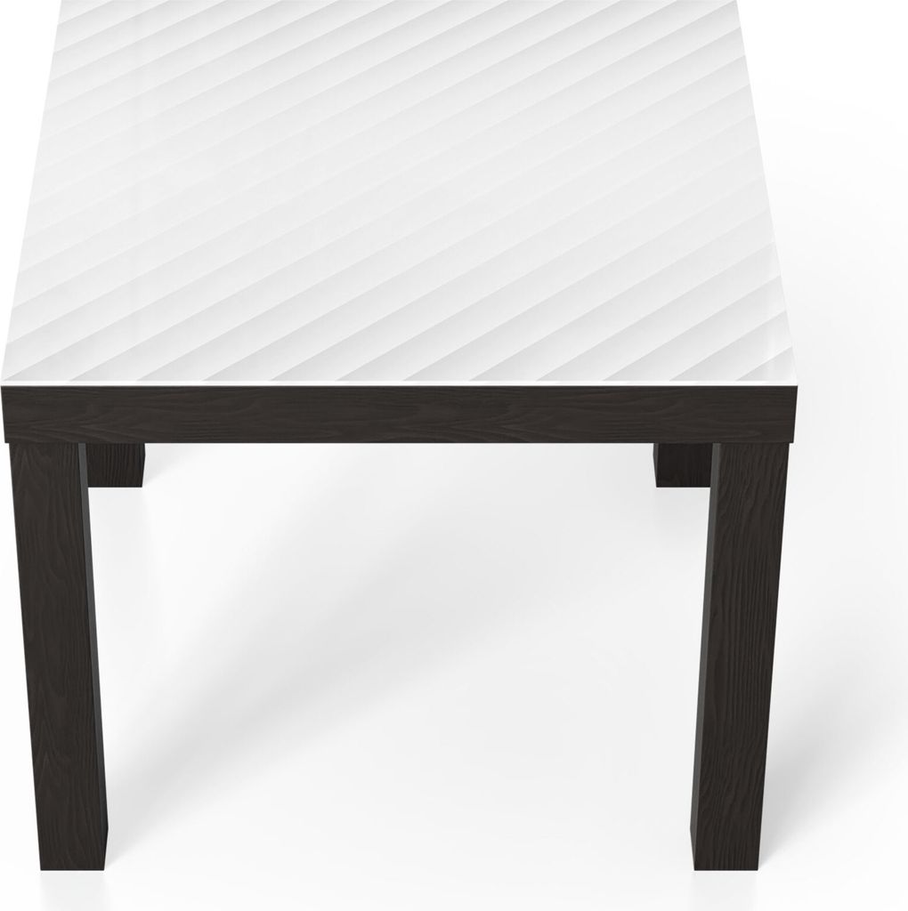 DEQORI Couchtisch 55x55 cm Schwarz 'Diagonale Erhebungen' Glas Beistelltisch