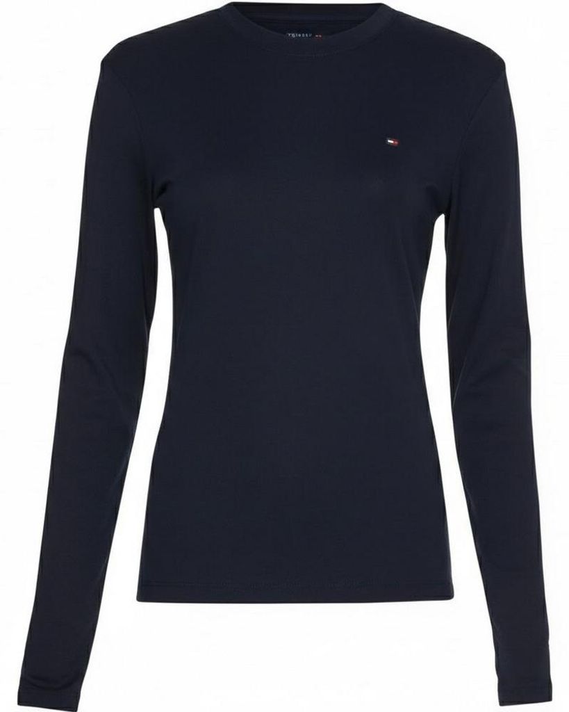 Tommy Hilfiger - T-Shirt für Damen, Langärmlig NA1338 (XS) (Schwarz)