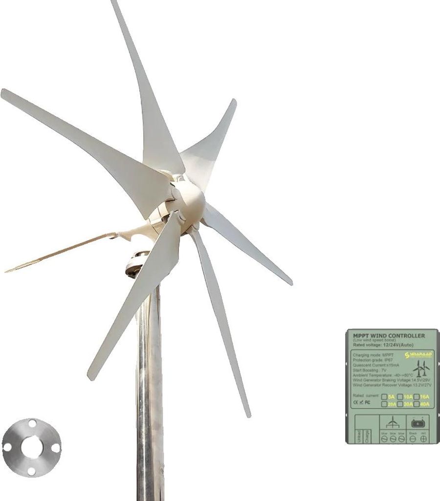 Windturbinengenerator, hohe Effizienz, leiser Betrieb, Mit Hybridsteuerung, 3000W, 12V