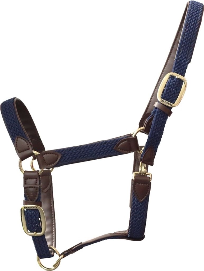 Kentucky Horsewear Stallhalfter Plaited Nylon Halfter Nylonhalfter Navy Full