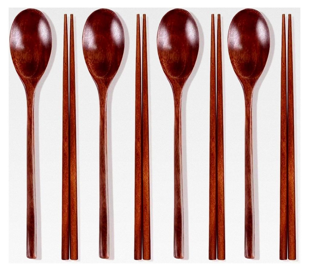 4 Paar Holzessstäbchen für koreanische Geschirrkombinationen