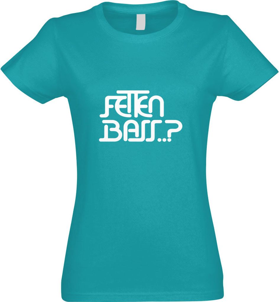 Kiwistar - T-Shirt tailliert - Damen - türkis - Fetten Bass - mit Motiv Bedruckt - Funshirt Design - Sport - Freizeit - Damen - M