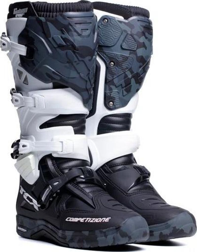 Motorradstiefel TCX COMP EVO 2 MICHELIN schwarz/weiß camo 46