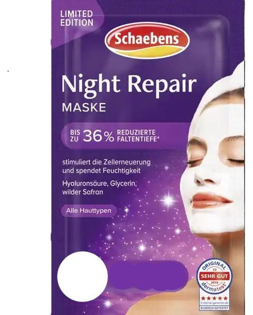 Schaebens Limited Edition Night Repair Maske Inhalt 2x5ml Produktbild 