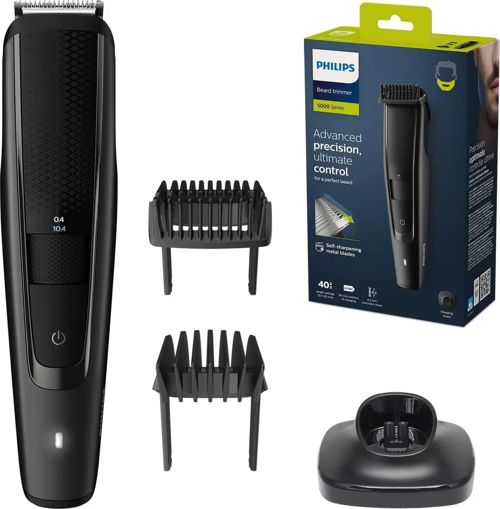 Tondeuse barbe BT5515/20 Philips 5000 : 40 hauteurs de coupe et LED