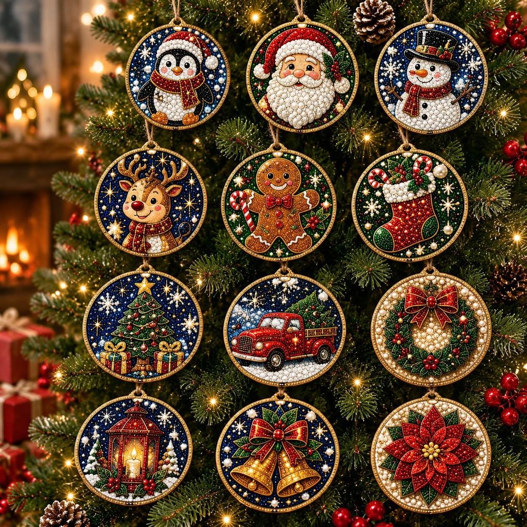 Diamond Painting Set, 12 Pack DIY 5D Christmas Diamond Produktbild 