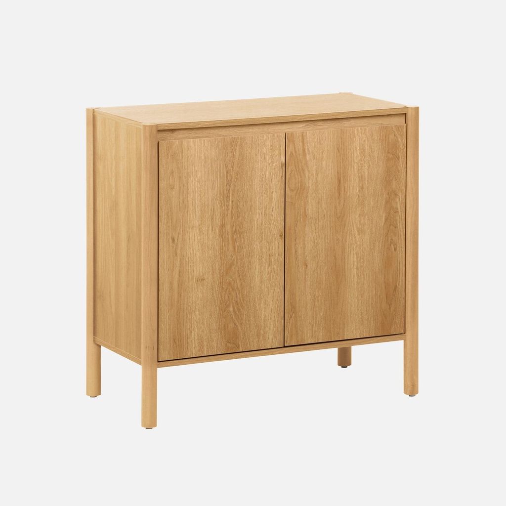 sweeek - Sideboard Holzdekor 2 Türen 80 cm - Natur Produktbild 