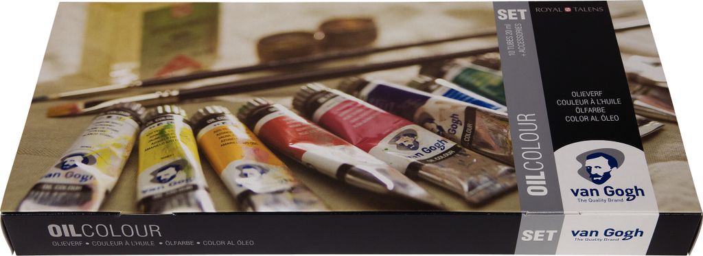 Van Gogh Ölfarben-Set für Fortgeschrittene | 10 x 20 ml Tuben + Zubehör