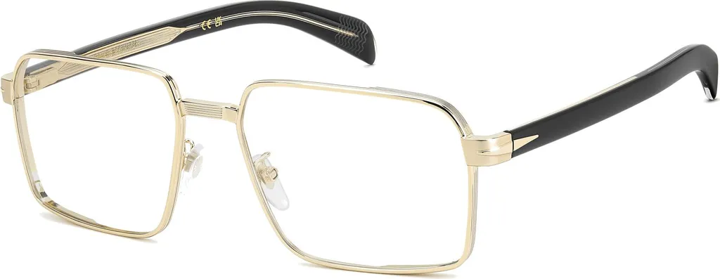 Lunettes confortables David Beckham DB 7166 Gold Black pour visages larges