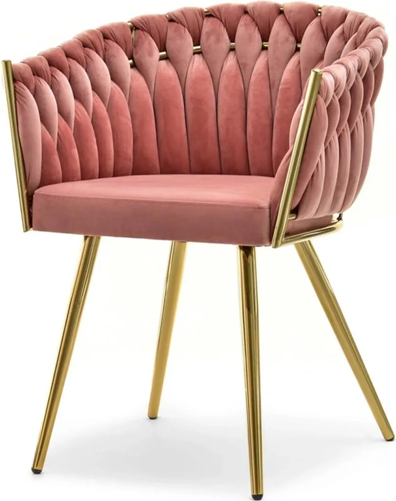 Chaise de séjour ALMA rose pour salle à manger - Style moderne et cosy