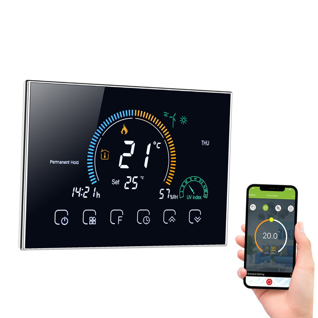 WiFi Smart Programmierbarer Thermostat 5+1+1 Sechs Perioden Sprach-APP-Steuerung Wasser/Gasboiler Kompatibel mit Amazon Echo Google Home Tmall Genie
