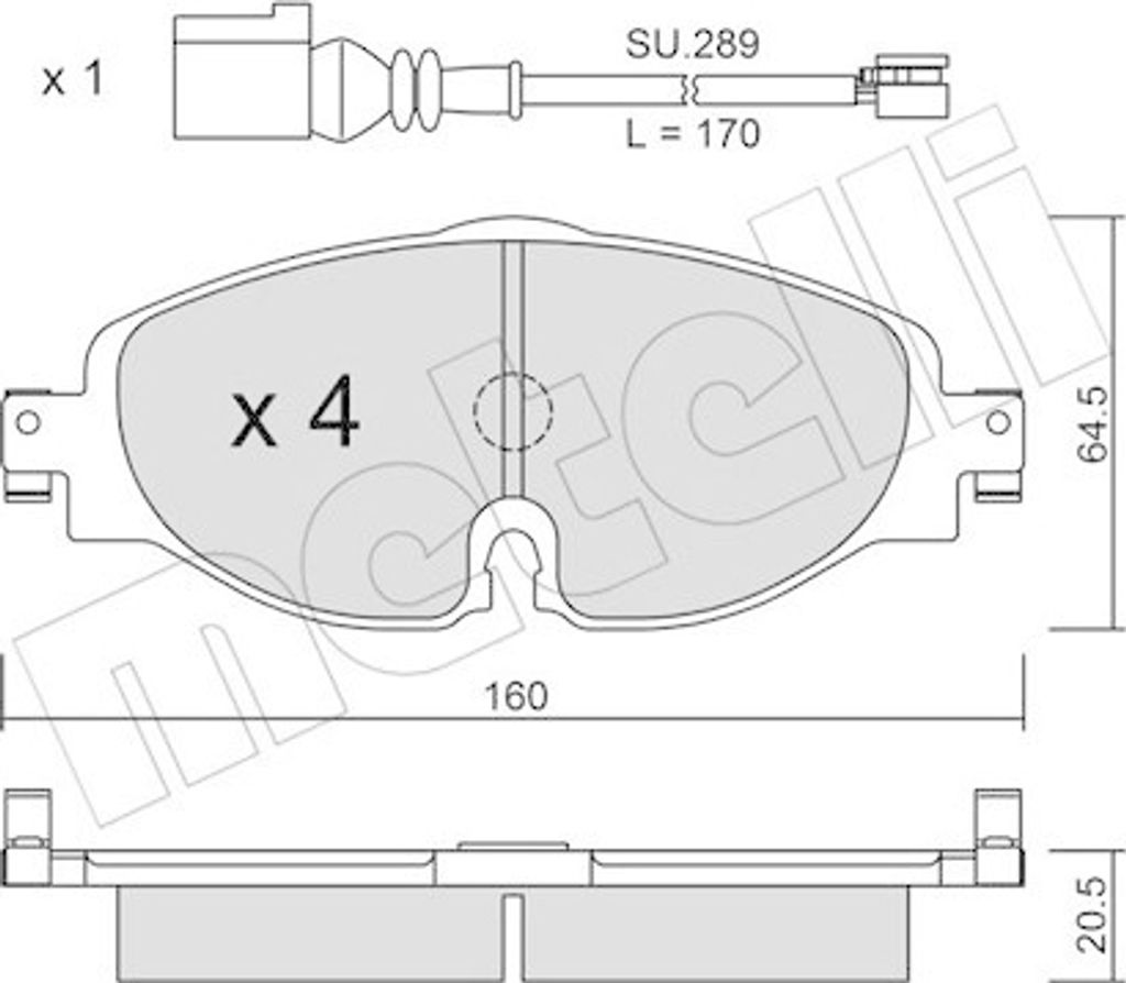 Bremsbelagsatz Scheibenbremse Metelli 22-0950-0K für Audi Seat Skoda VW