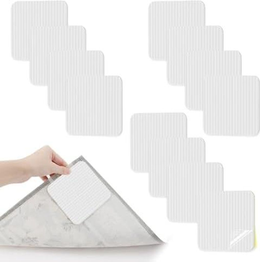 Teppich Antirutschunterlage, 12 Stück Antirutschmatte für Teppich Vacuum Tech Anti Rutsch Teppichunterlage Antirutsch Teppichstopper Anti-Curling...