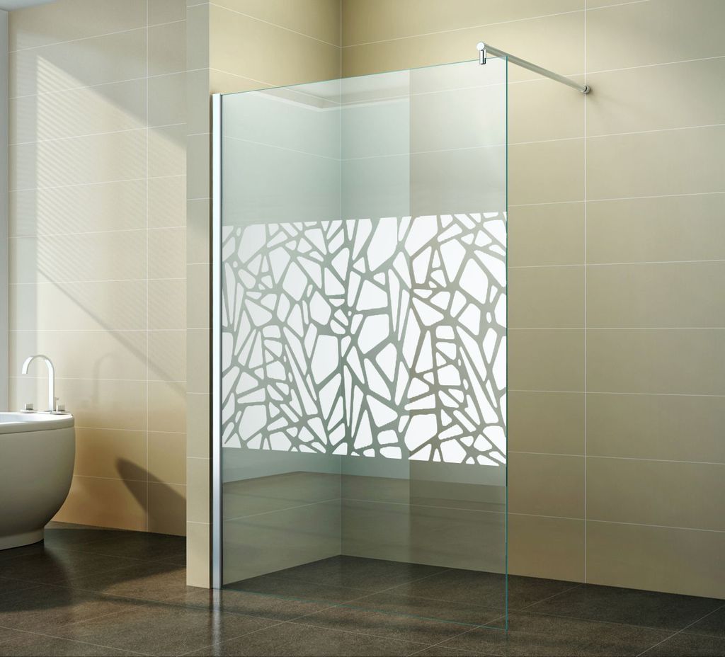 Walk-in Duschabtrennung Duschwand Seitenwand 160 cm Scherben 10 mm NANO Glas Saturn