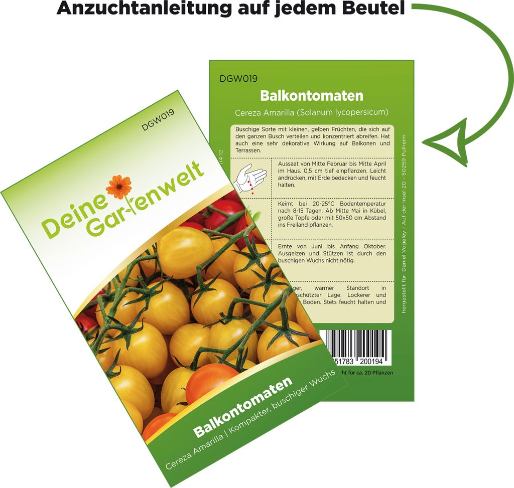 Balkontomaten Balconi yellow Samen - Solanum lycopersicum - Produktbild 3