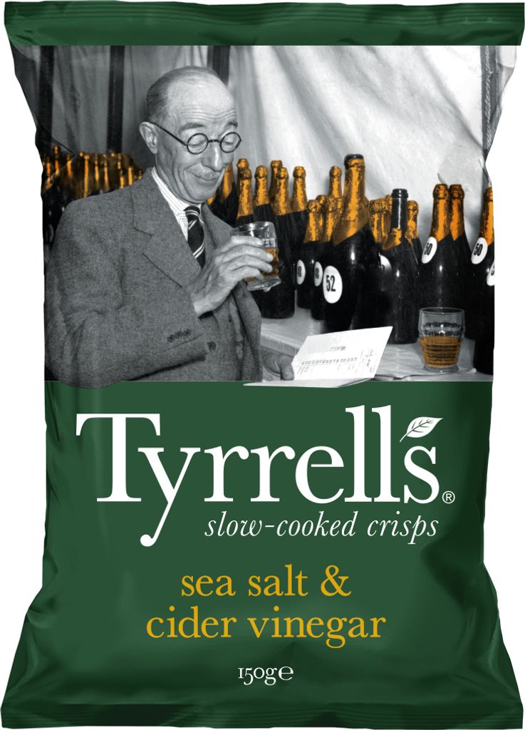 Tyrrells Handcooked Sea Salt und Cider Vinegar Chips vegan Produktbild 