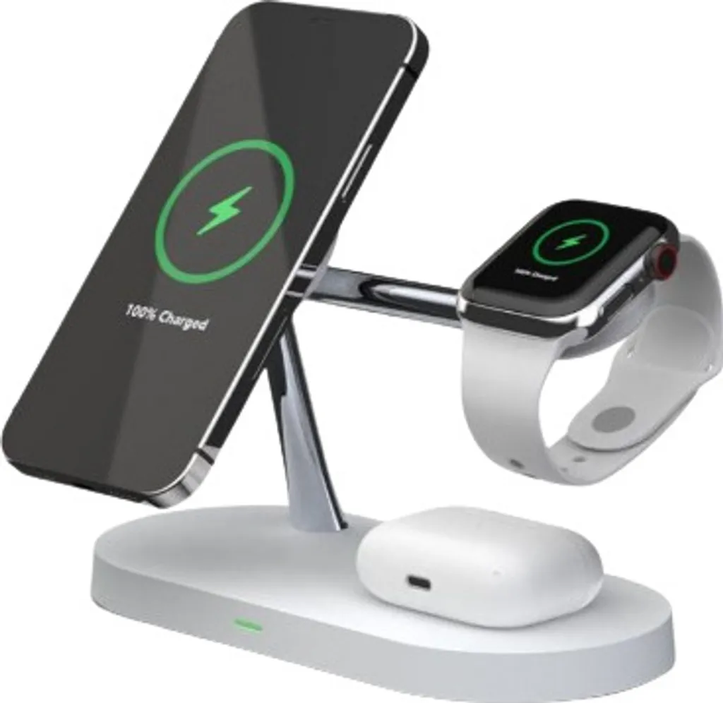Support de Charge Sans Fil 3-en-1 Tech-Protect A12 pour iPhone Blanc - 31