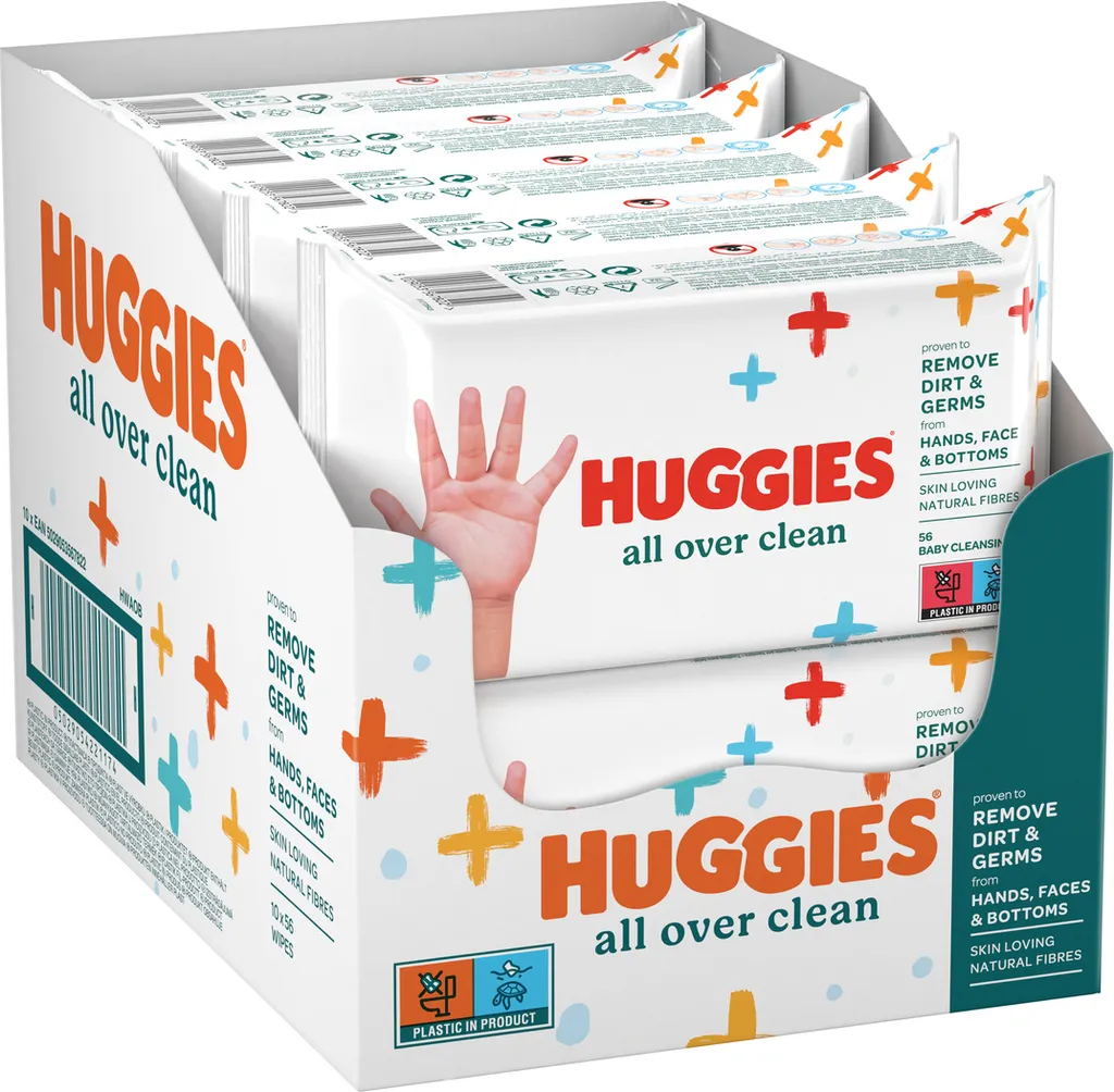 Huggies All Over Clean Lingettes Bébé en Pack Mensuel de 560 Unités