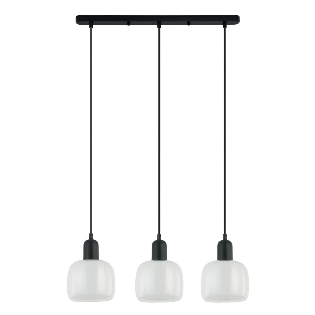 Prezzo Italux Lamezia PND-67594-3-BK+CL | Lampadario 3 Luci Nero