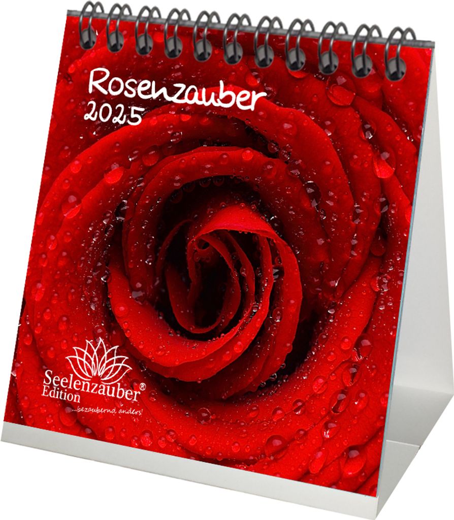 Rosenzauber Kalender für 2025 Format 10cm x 10cm Rosen und Blüten - Seelenzauber