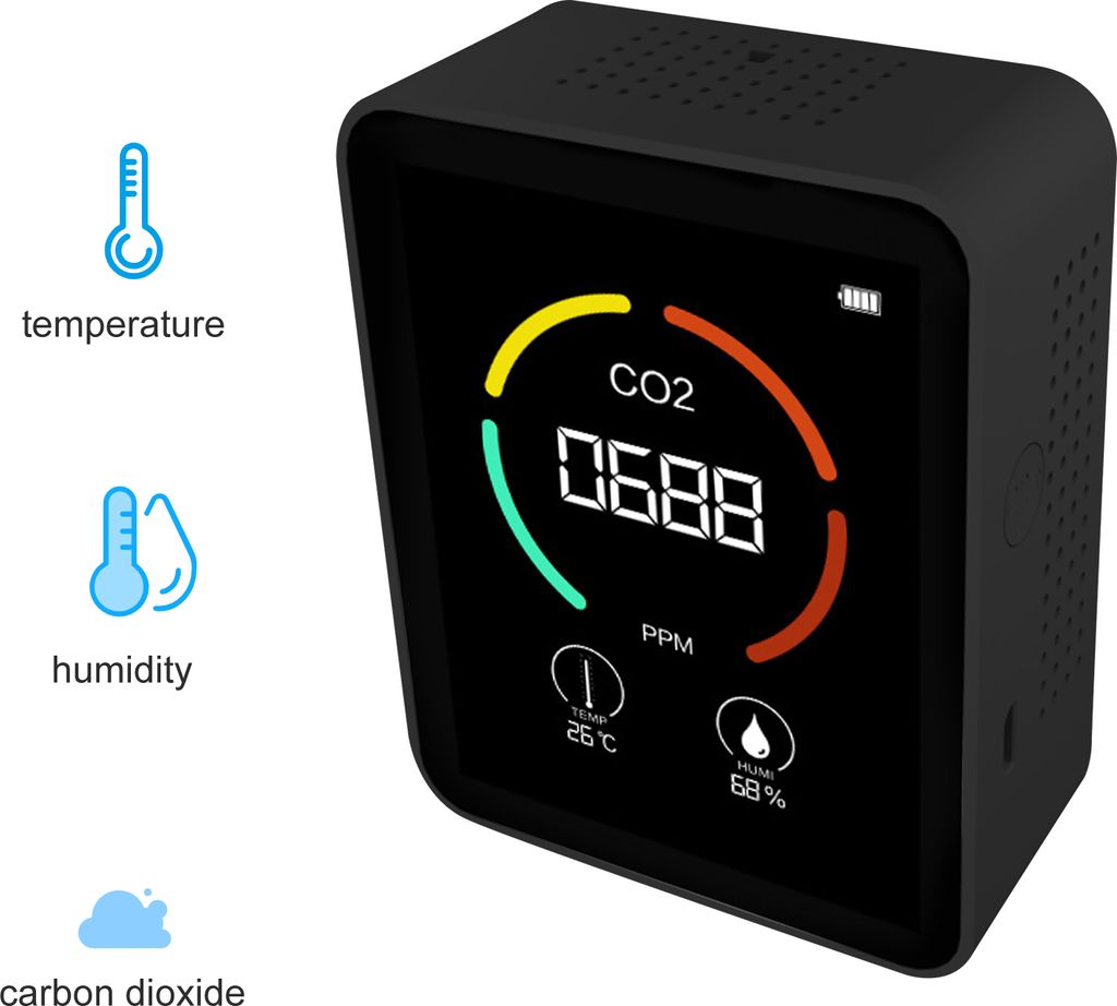 Měřič CO2 Měřič oxidu uhličitého Digitální teploměr Tester Obrázek produktu 4