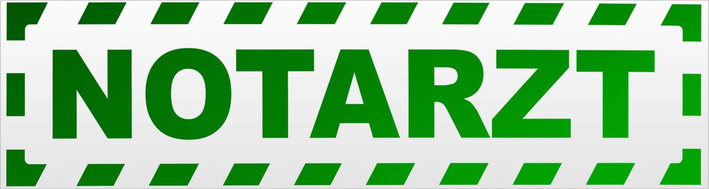 Kiwistar Notarzt gestreift Magnetschild Schild magnetisch - 20cm Grün - reflektierend - Magnetfolie für Auto PKW Kfz