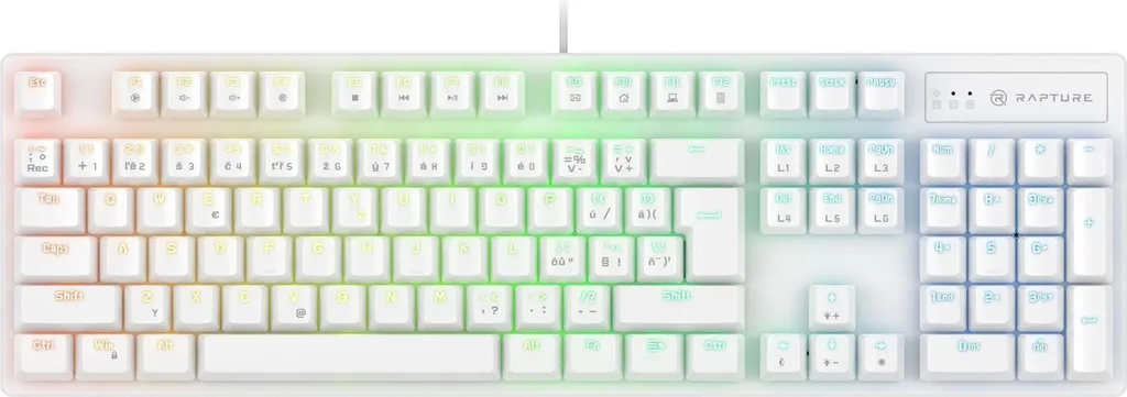 Clavier Gamer Rapture X-RAY Outemu Red Switches Blanc Layout FR SK