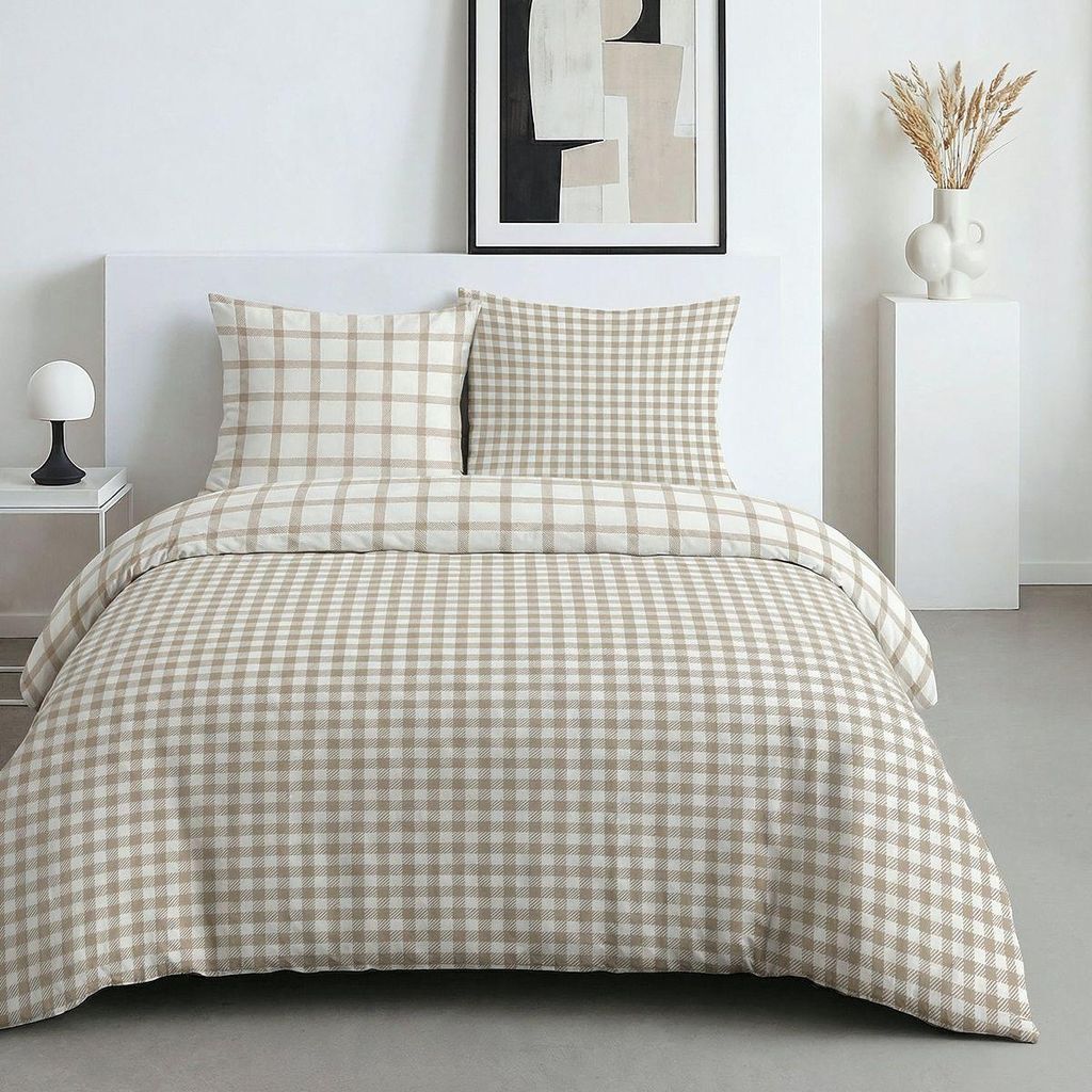 Bedrucktes Bettwäscheset baumwolle mit kariertem muster SUNSHINE CORALIE