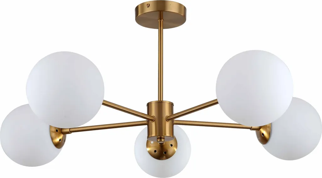 Suspension Roma luminaire de salon doré pour table à manger 5 sources