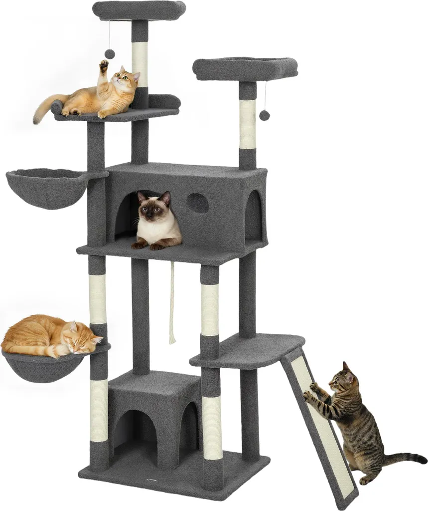 Arbre à Chat Haut 174 cm : Protégez vos Meubles avec Griffoirs et Jeux