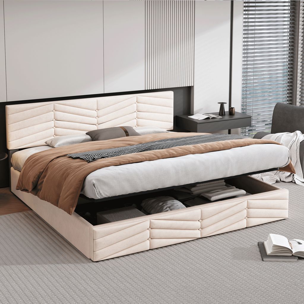 Okwish čalouněná postel 160x200 cm, s laťkovým roštem a Obrázek produktu 