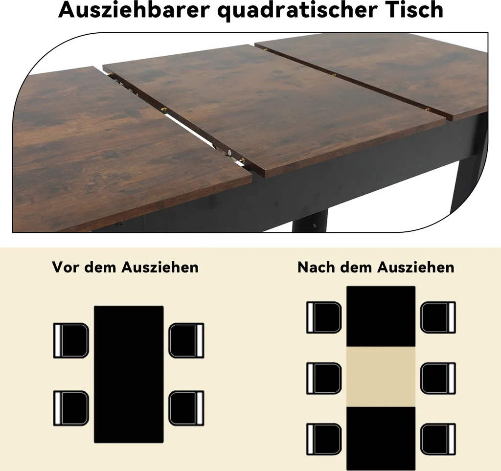 Table pliante gain de place 150 cm plateau MDF renforcé noir brun - 3