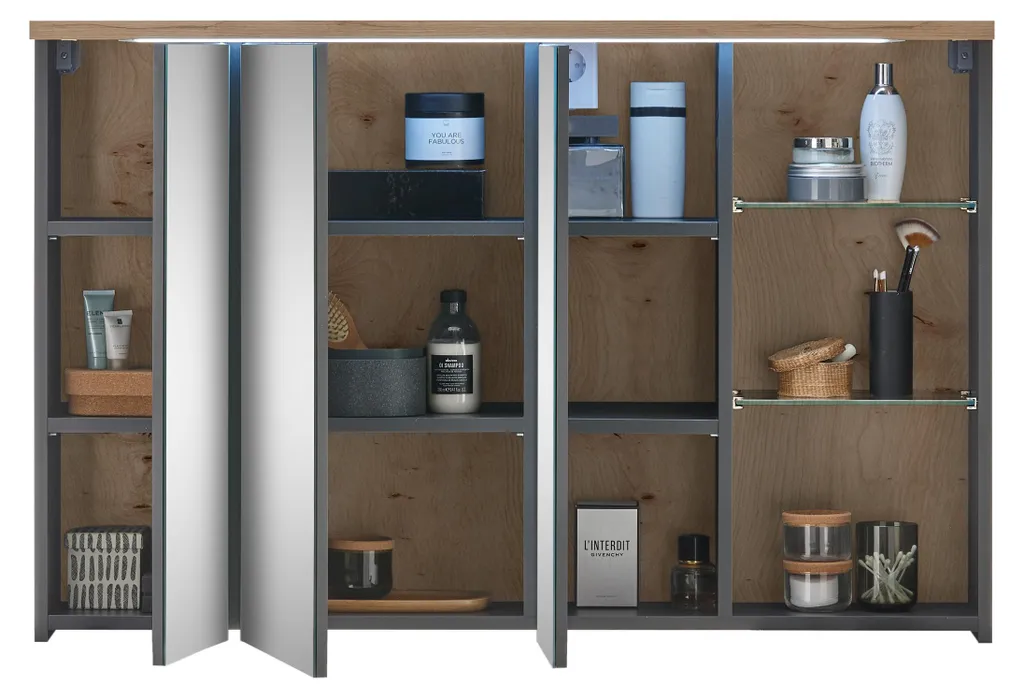 Armoire de toilette rangement salle de bain miroir 110x70 cm Memphis
